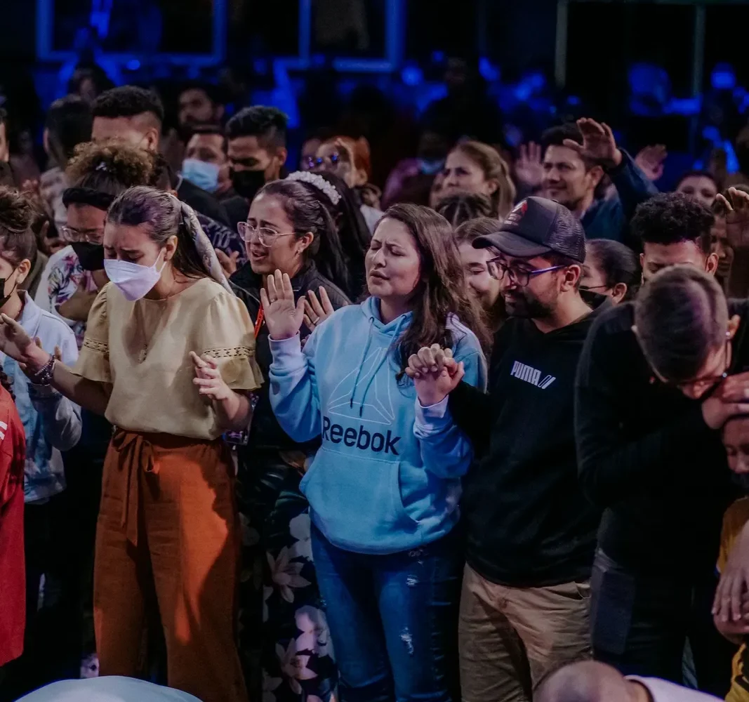 Congregation gathered together prayer
