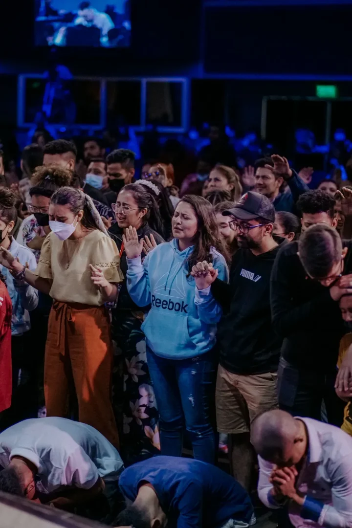 Congregation gathered together prayer