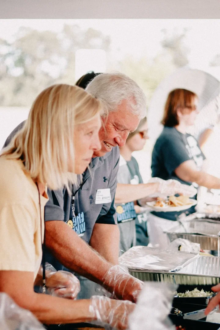 Shared meal outdoor church gathering